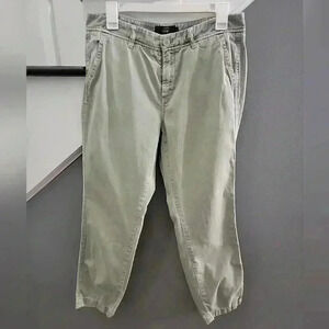 J Crew Chino Pants Womens 8 Light Green Pants Faded Wash Flat Front 100% Cotton